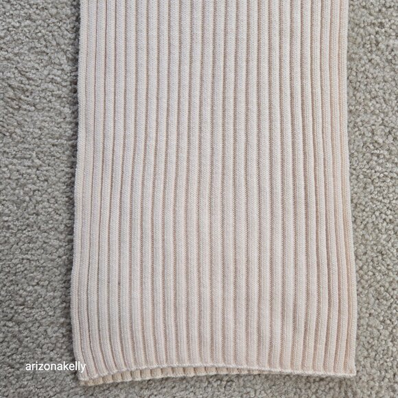 Eileen Fisher Ribbed Merino Ivory Thick Scarf TINY FLAW wool soft - Picture 7 of 16